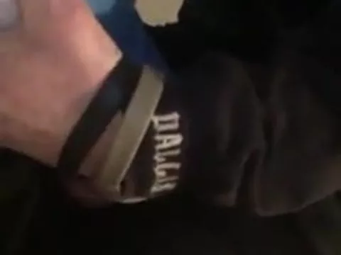 M.st James. Jerking cock with auto blow