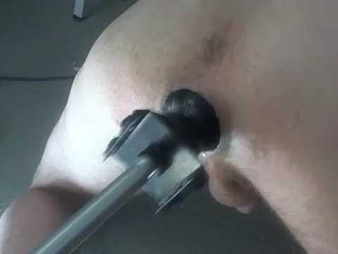 Machine anal fucked encircling 6cm ball